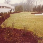 Détail des pelouses et plantations en extrémité de parcelle.