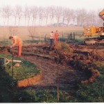 Préparation des chemins. Pose de pavés.